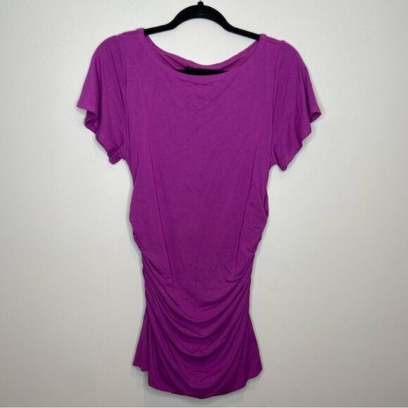 NWT White House Black Market purple ruched dress‎ size  medium - Picture 1 of 6